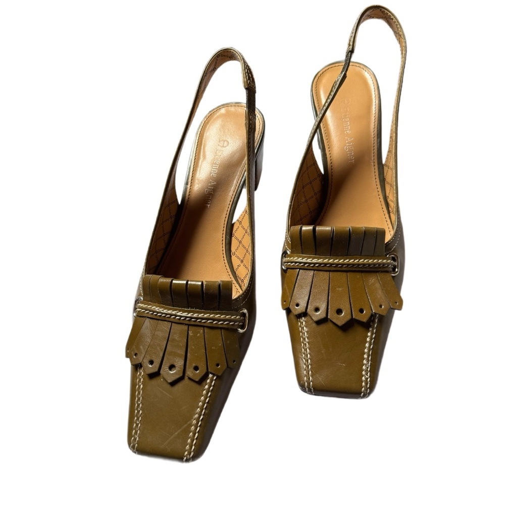 Olive Green Slingback Heels